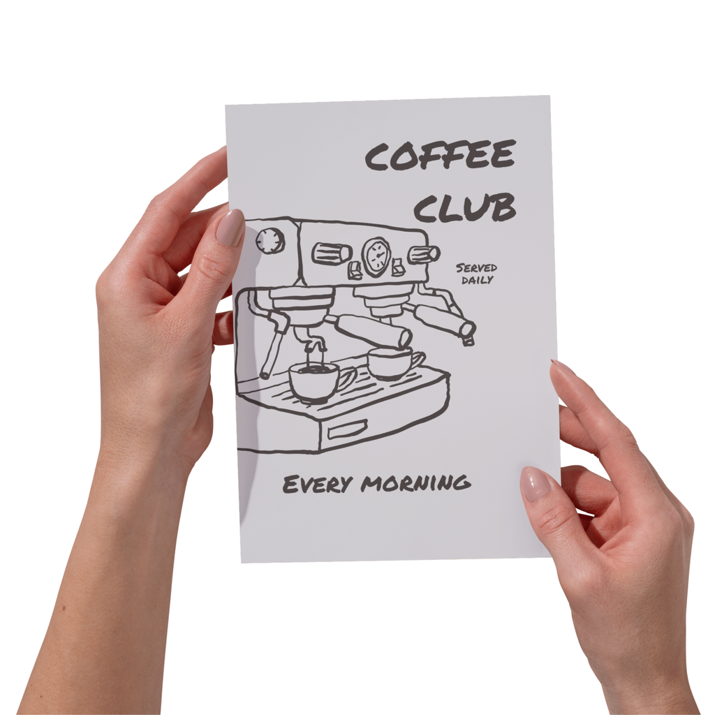 Coffee Club Wall Art Print | Cosy Kitchen Coffee Lover Décor