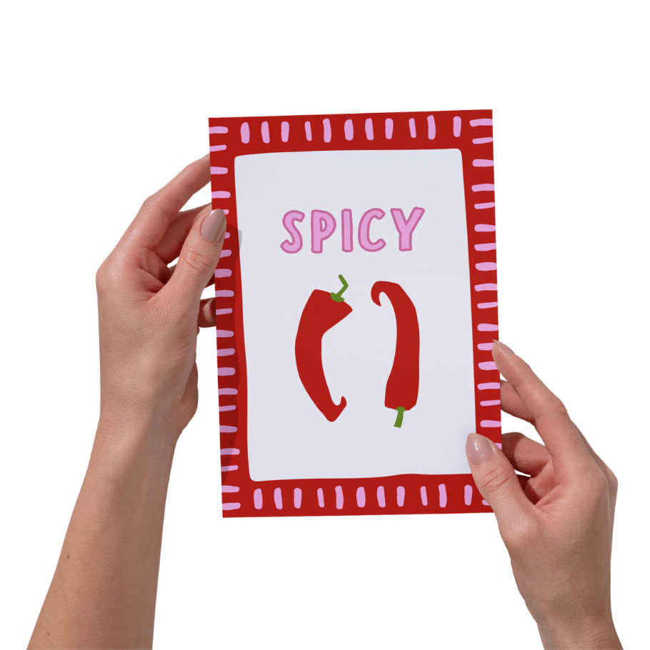 Spicy Chilli A4 Kitchen Wall Art Print | Modern Food Illustration for Kitchen & Dining Room