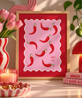 You're Hot Print Pink Chilli Pepper A4 Print