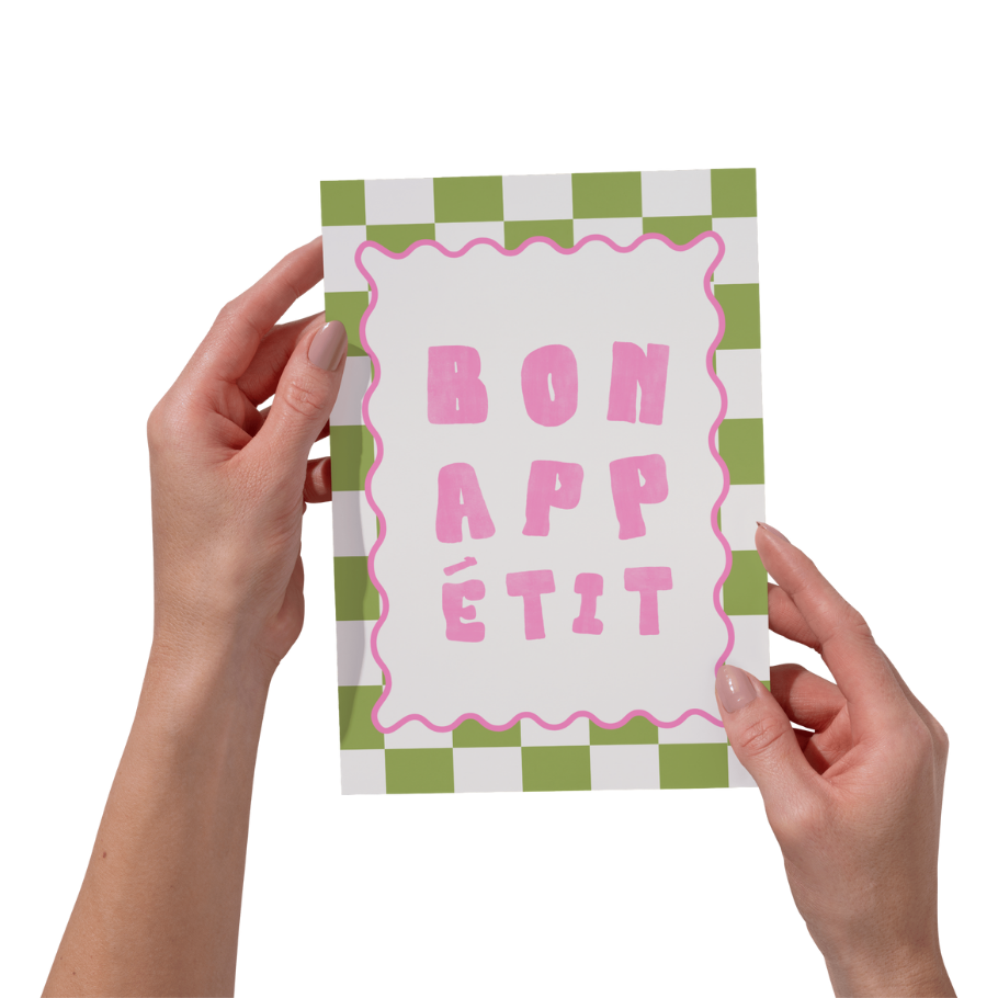 Bon Appétit Kitchen Print | Food Quote Wall Art for Kitchen & Dining Room