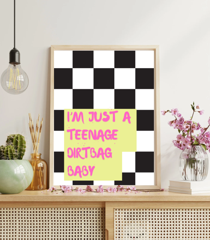 I’m Just a Teenage Dirtbag Baby Wall Art Print | Bold Quote Home Décor