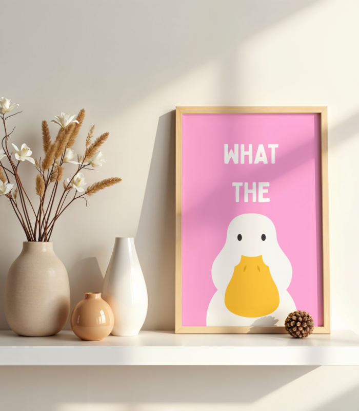 What the Duck Wall Art Print | Playful Quote Home Décor
