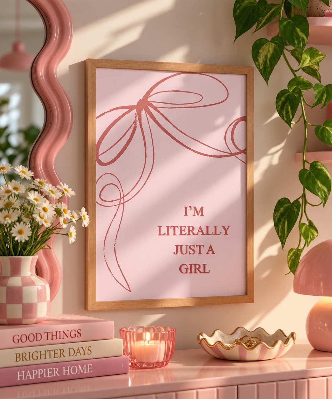 I'm Literally Just a Girl Coquette Bow A4 Print