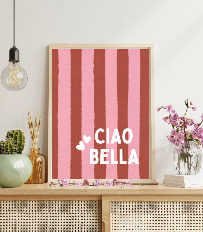 Ciao Bella Wall Art Print | Italian Quote Home Décor