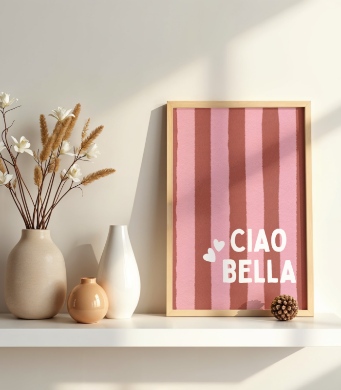 Ciao Bella Wall Art Print | Italian Quote Home Décor