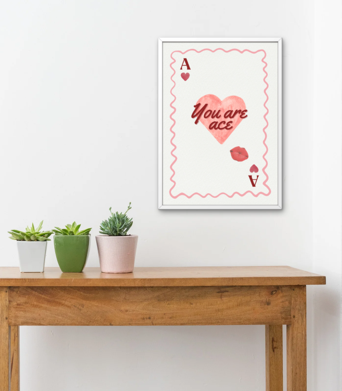 You Are Ace Wall Art Print | Playing Card Heart Home Décor