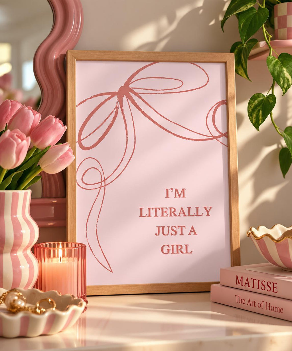 I'm Literally Just a Girl Coquette Bow A4 Print