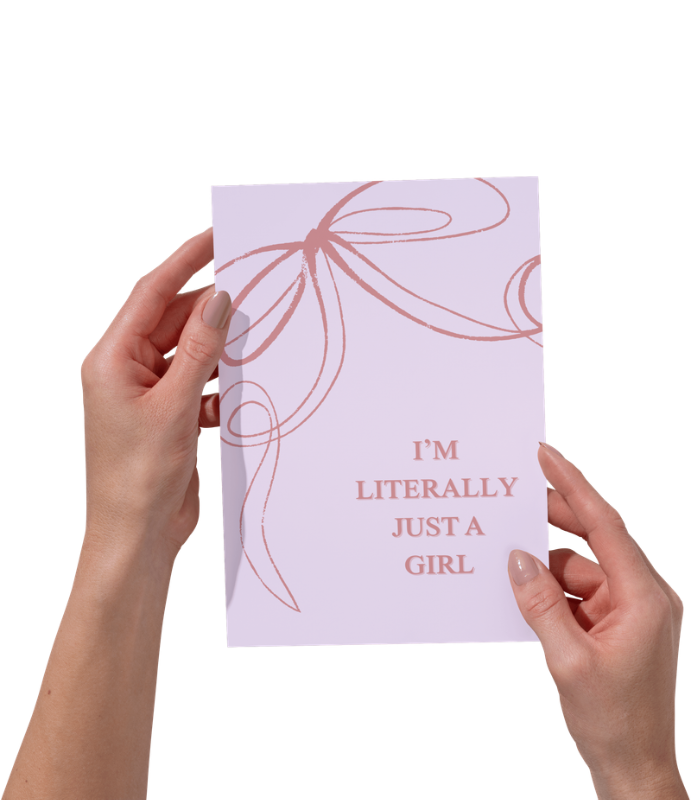I’m Literally Just a Girl Wall Art Print | Bold Pink Quote Home Décor