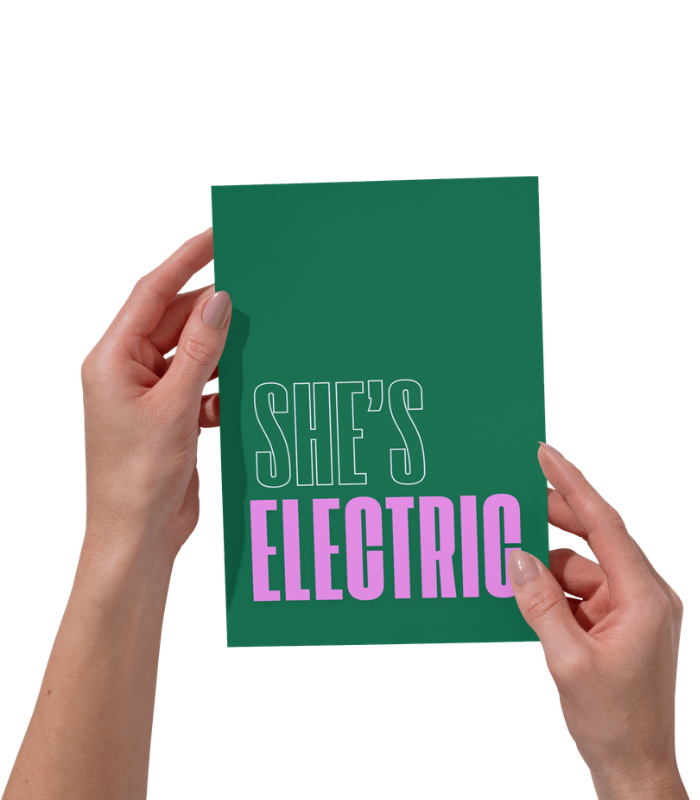 She’s Electric Wall Art Print | Bold Quote Home Décor