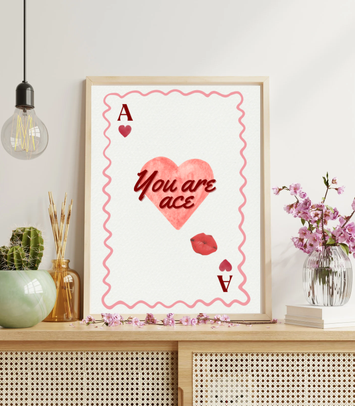 You Are Ace Wall Art Print | Playing Card Heart Home Décor
