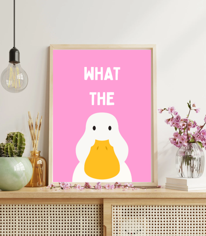 What the Duck Wall Art Print | Playful Quote Home Décor