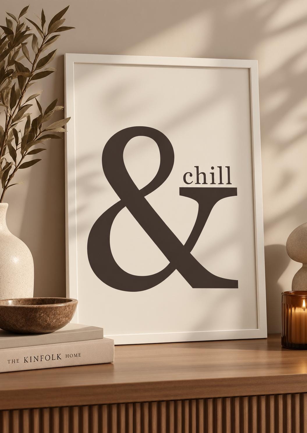 & Chill Minimalist Neutral A4 Print