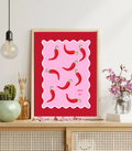 You’re Hot Chilli Wall Art Print | Pink & Red Kitchen Illustration