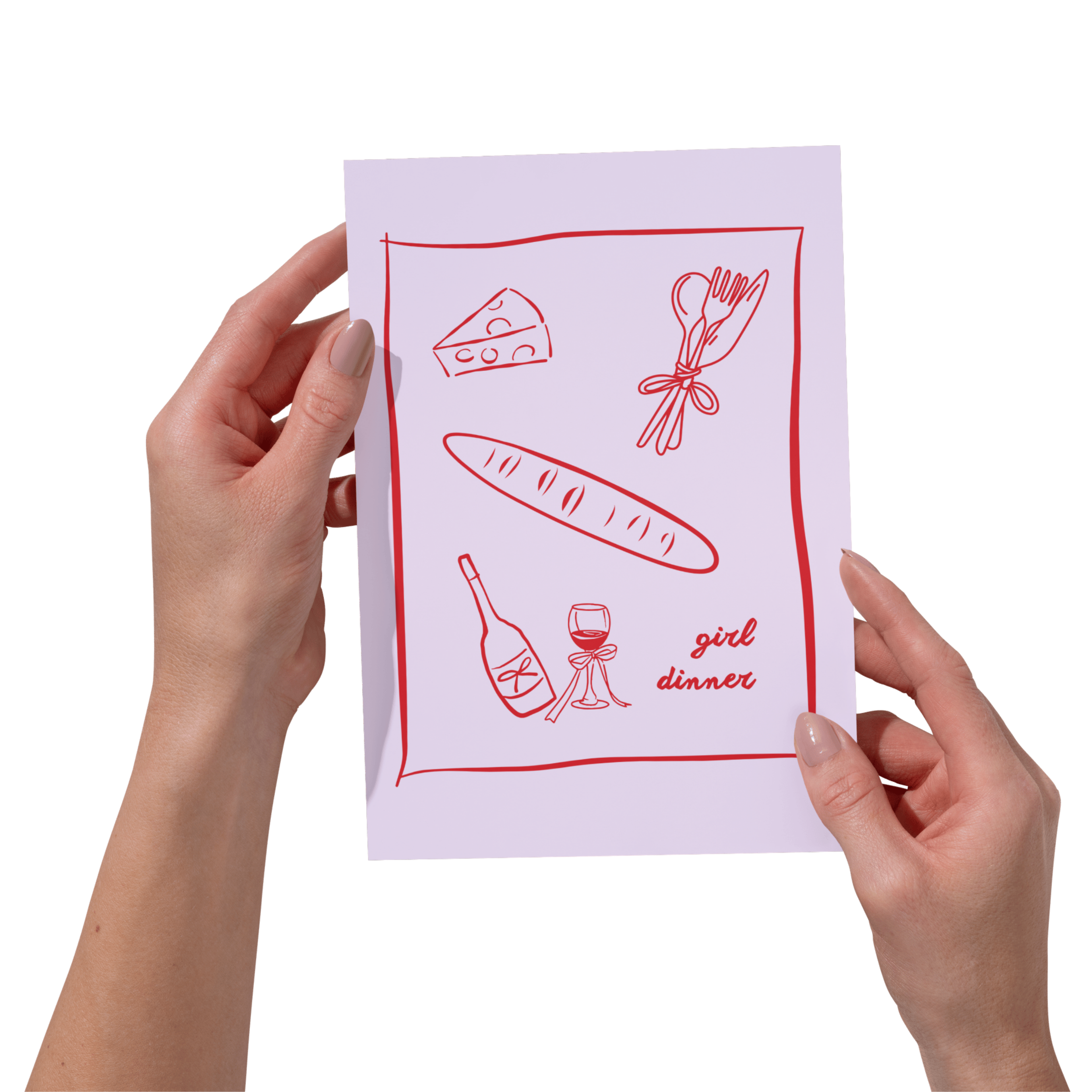 Girl Dinner Wall Art Print | Playful Kitchen Home Décor