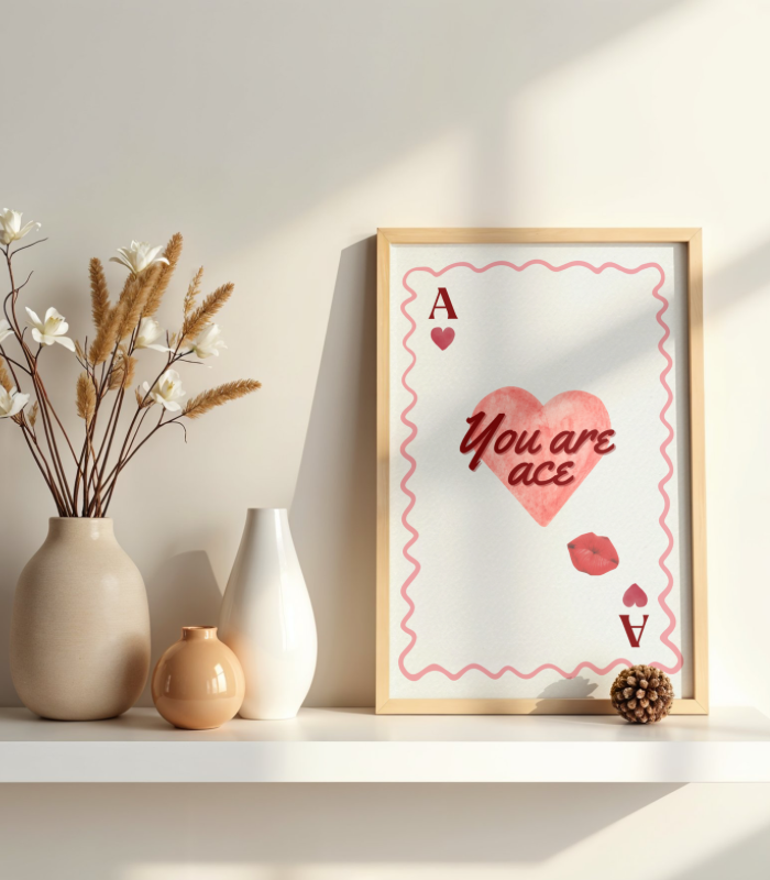 You Are Ace Wall Art Print | Playing Card Heart Home Décor