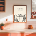 Good Food Good Mood Kitchen Wall Art Print | Dining Room Food Quote Illustration