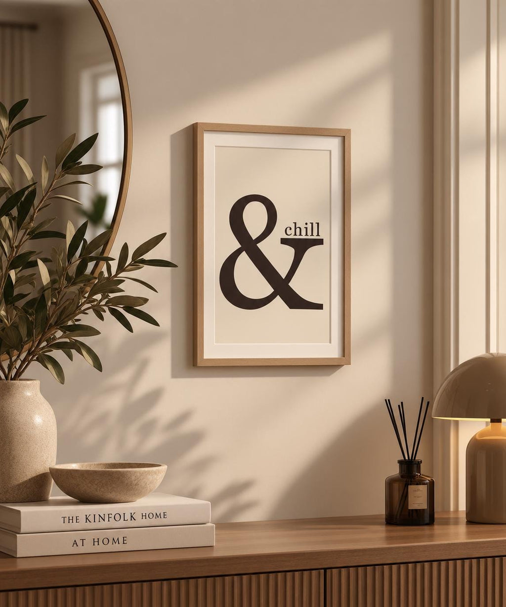 & Chill Minimalist Neutral A4 Print