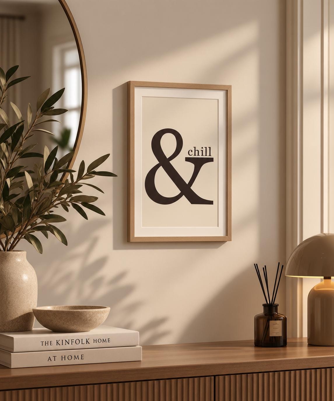 & Chill Minimalist Neutral A4 Print