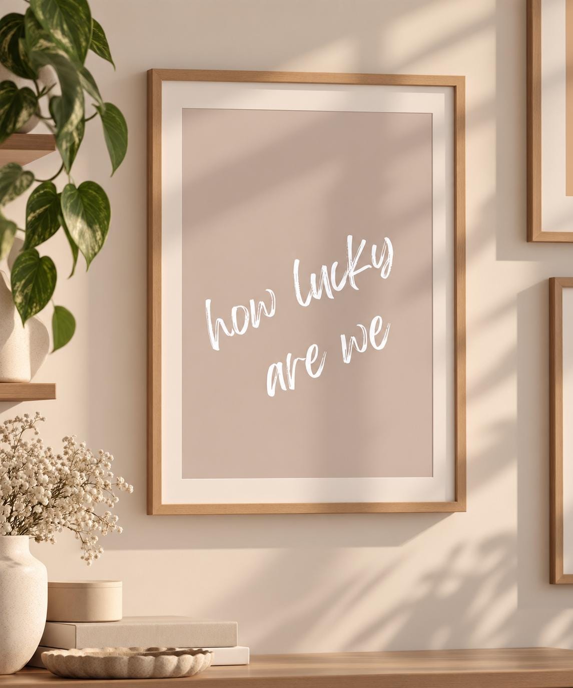 How Lucky Are We? Neutral A4 Print