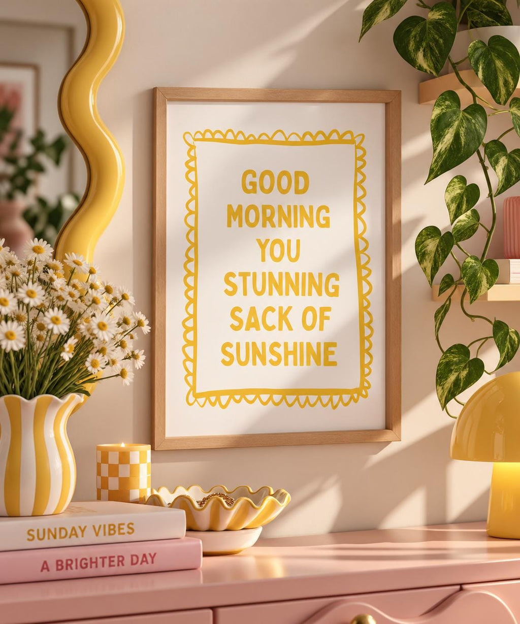 Good Morning You Stunning Sack of Sunshine A4 Print